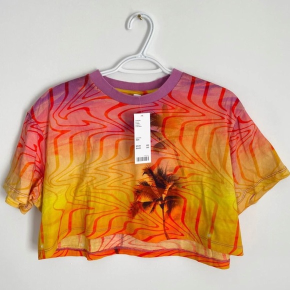 Urban Outfitters Palm Trees Cropped Top - Picture 1 of 2